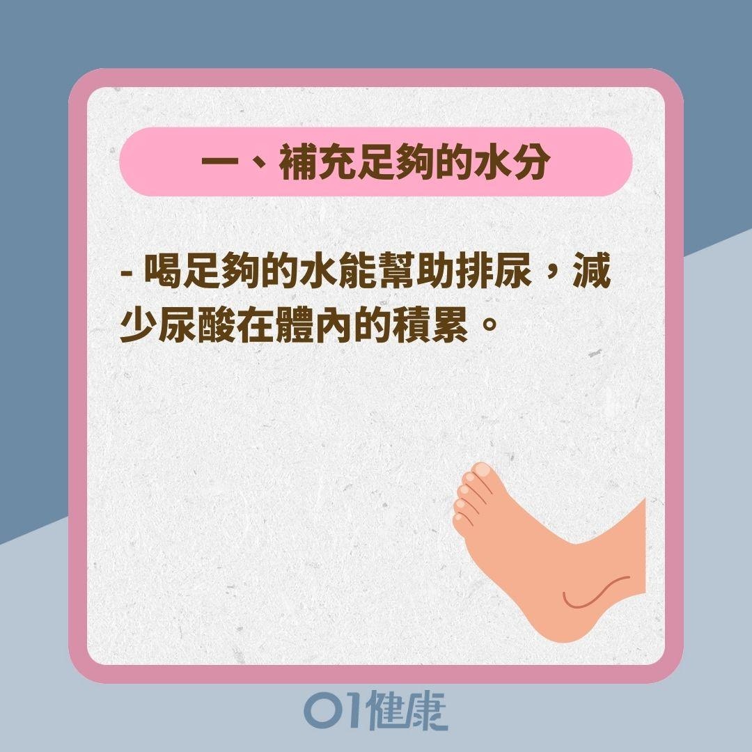 不想痛風復發應落實3大習慣（01製圖）