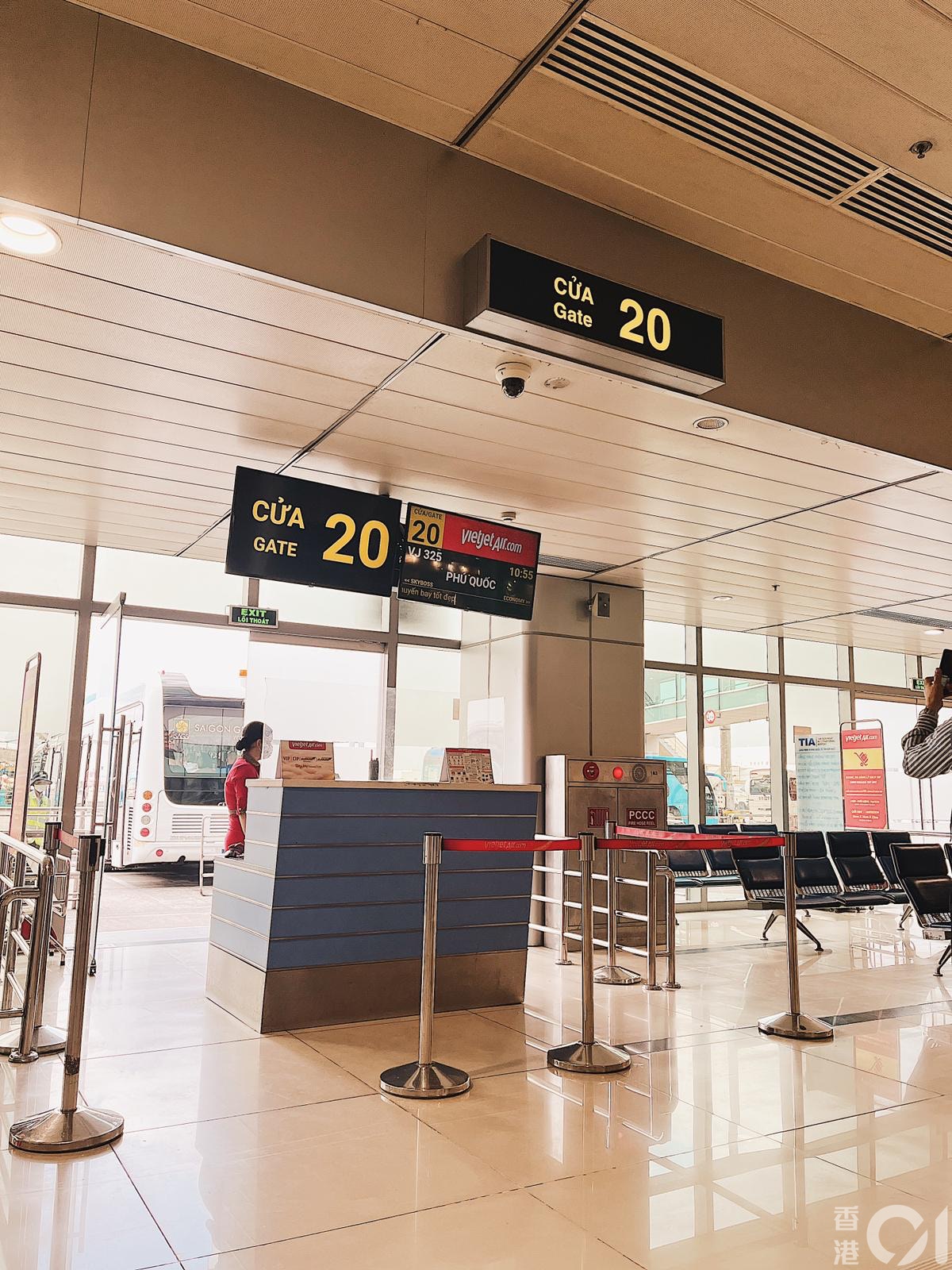 富國島候機boarding gate。（張旭珠攝）