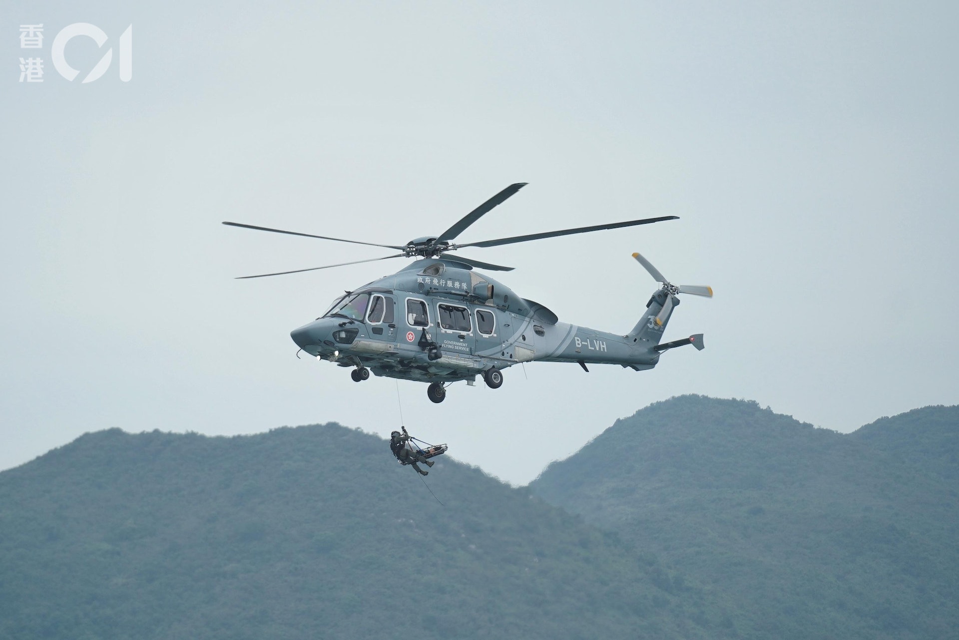 香港飛行服務隊空中巴士H175 直升機首次加入演練。(余睿菁攝) 香港飛行服務隊空中巴士H175 直升機首次加入演練。(余睿菁攝)