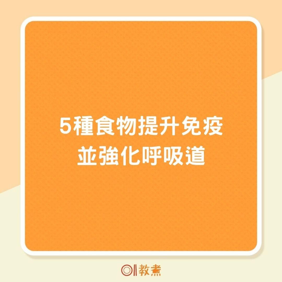 5種食物提升免疫並強化呼吸道（01製圖）