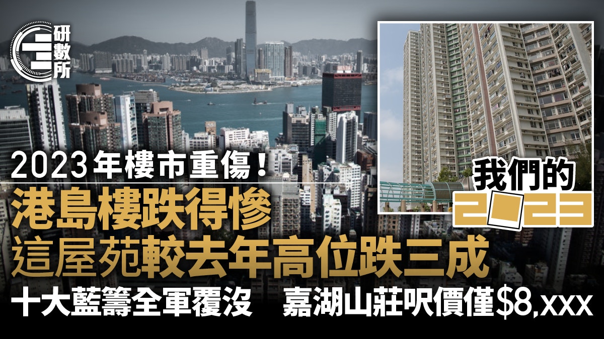 樓市2023回顧│十大藍籌屋苑全挫港島這屋苑跌得傷嘉湖山莊最慘