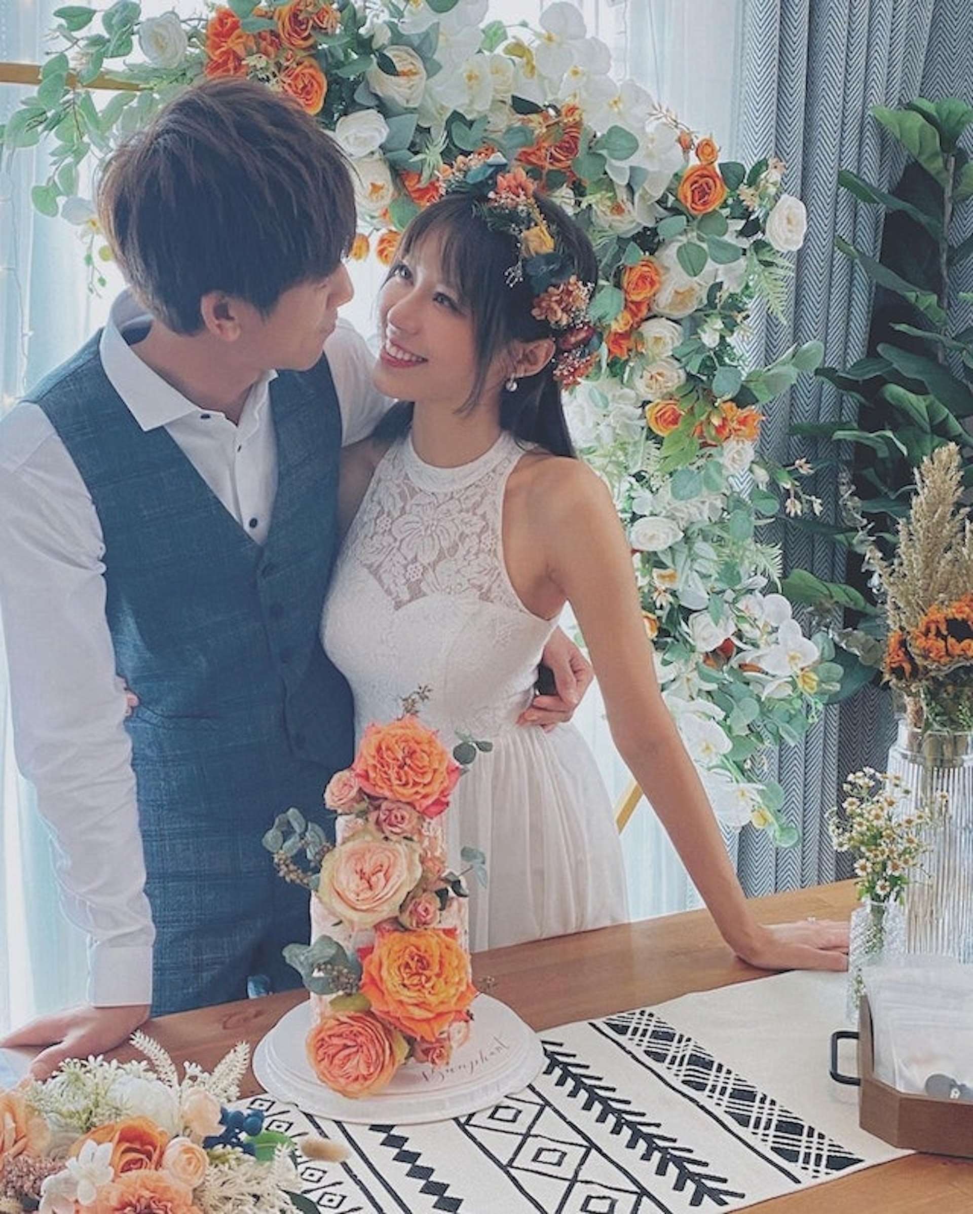 2021年與拍拖14年的初戀男友林卓立結婚。(IG@wingt)