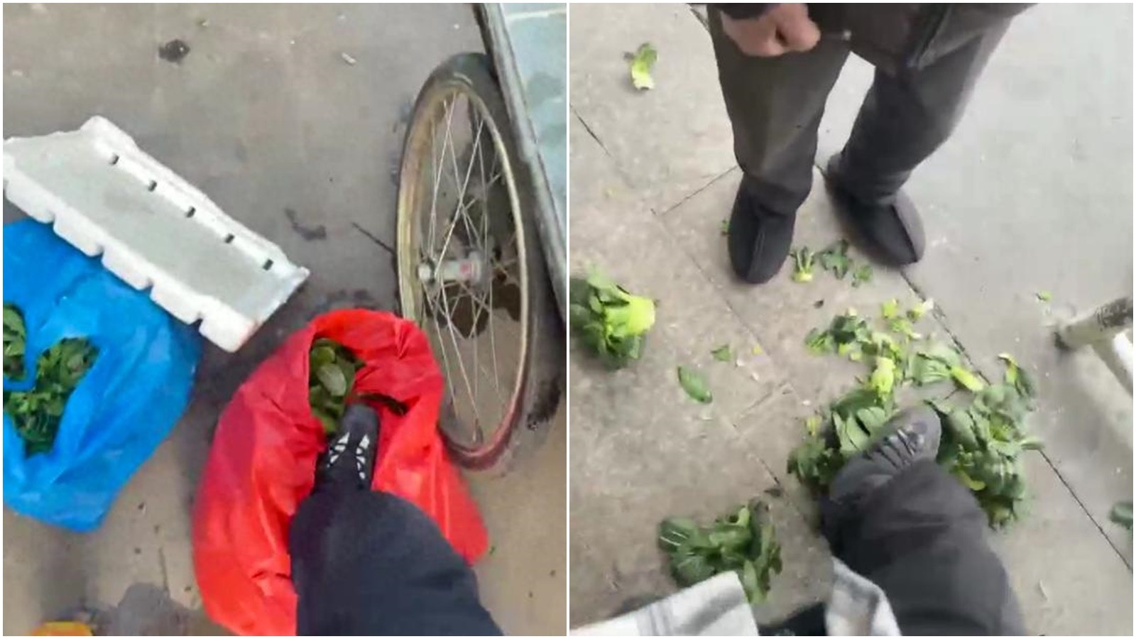 浙江漢踩踏老人攤檔蔬菜還稱「我踩着玩」　終賠禮道歉並被行拘