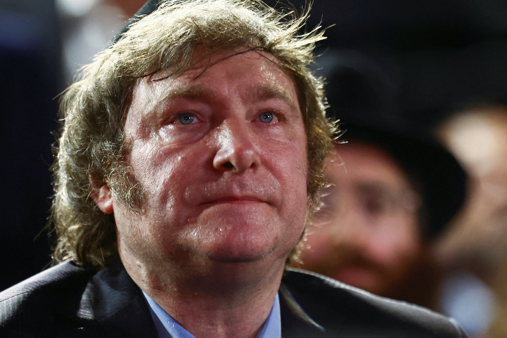 圖為阿根廷總統米萊(Javier Milei)2023年12月12日在阿根廷布宜諾斯艾利斯出席節日活動。(Reuters)