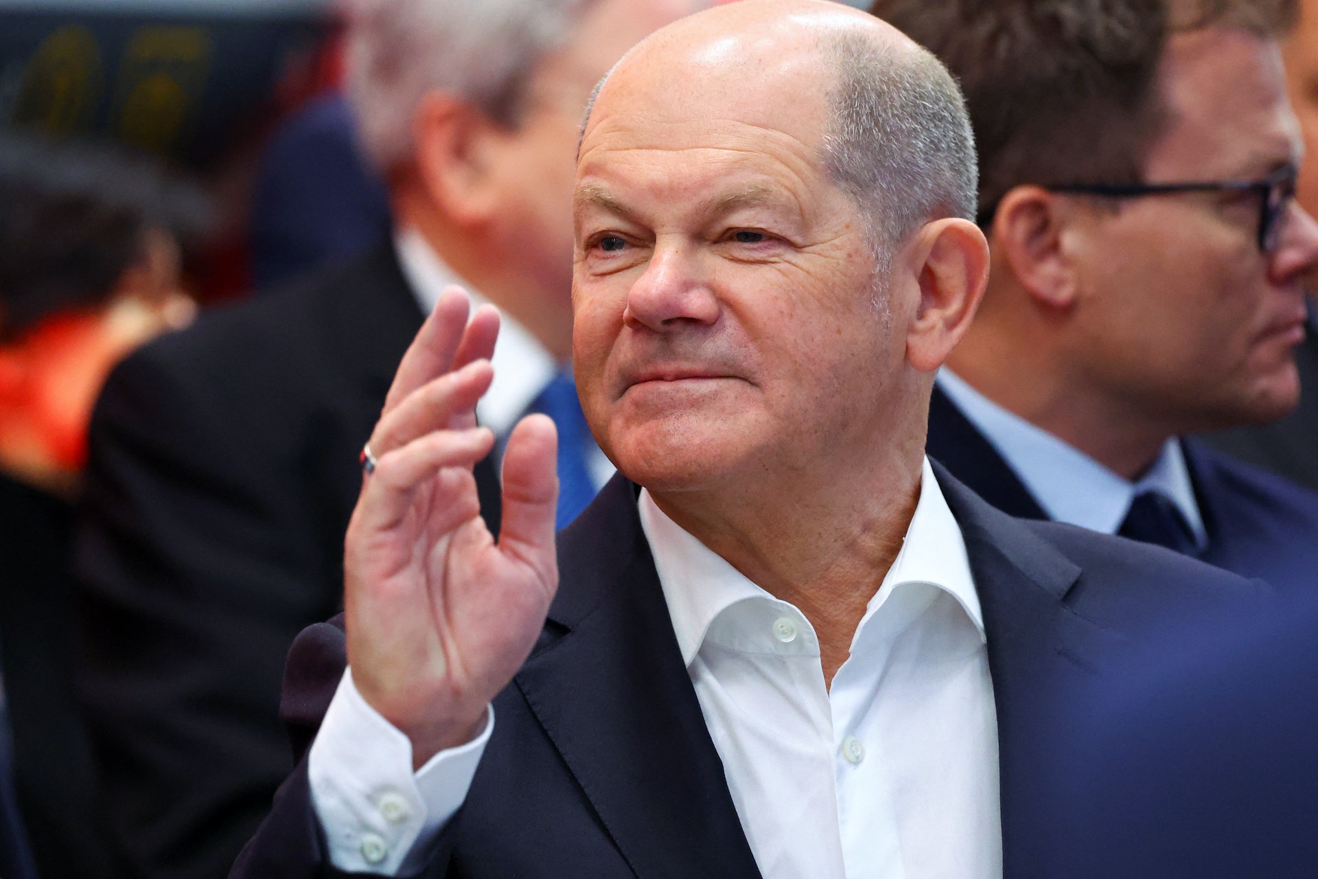 德國總理朔爾茨(Olaf Scholz)2024年1月11日在科特布斯(Cottbus)出席德國鐵路活動。 德國總理朔爾茨(Olaf Scholz)2024年1月11日在科特布斯(Cottbus)出席德國鐵路活動。