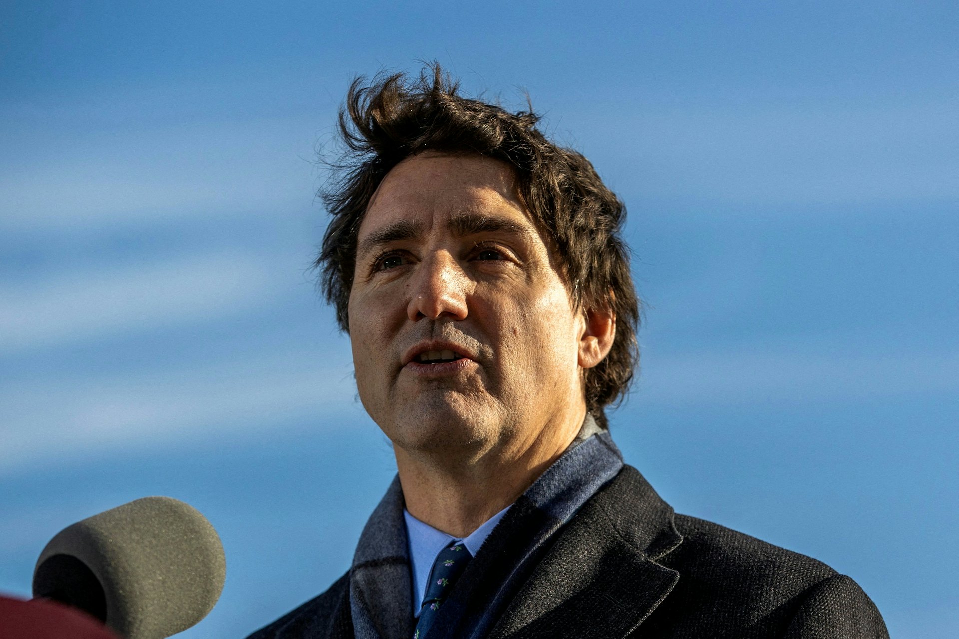 加拿大總理杜魯多(Justin Trudeau)2023年11月30日到訪安大略省埃傑西斯(Ajax)。(Reuters) 加拿大總理杜魯多(Justin Trudeau)2023年11月30日到訪安大略省埃傑西斯(Ajax)。(Reuters)