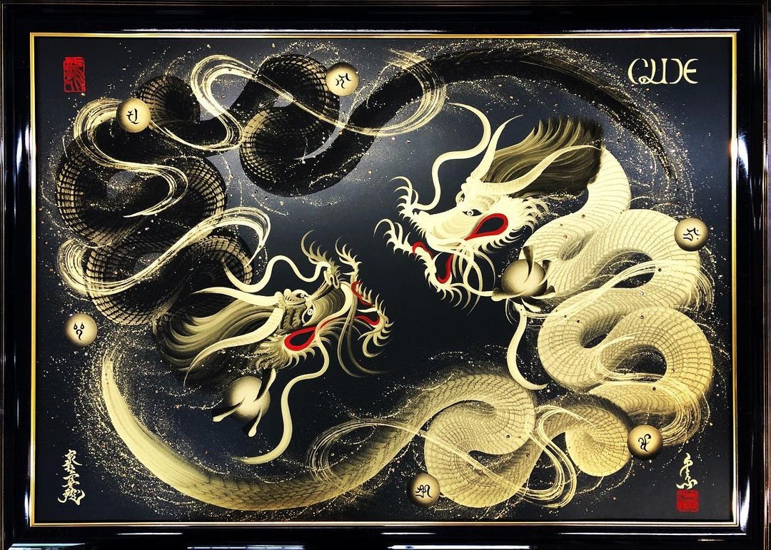 京都一筆龍」繪出幸運符源自江戶時代的藝術需要極高專注力
