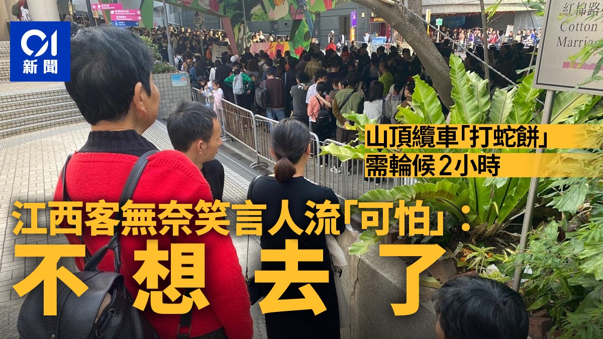 山頂纜車「打蛇餅」要等2小時 江西旅客形容人流可怕:不想去了 山頂纜車「打蛇餅」要等2小時 江西旅客形容人流可怕:不想去了