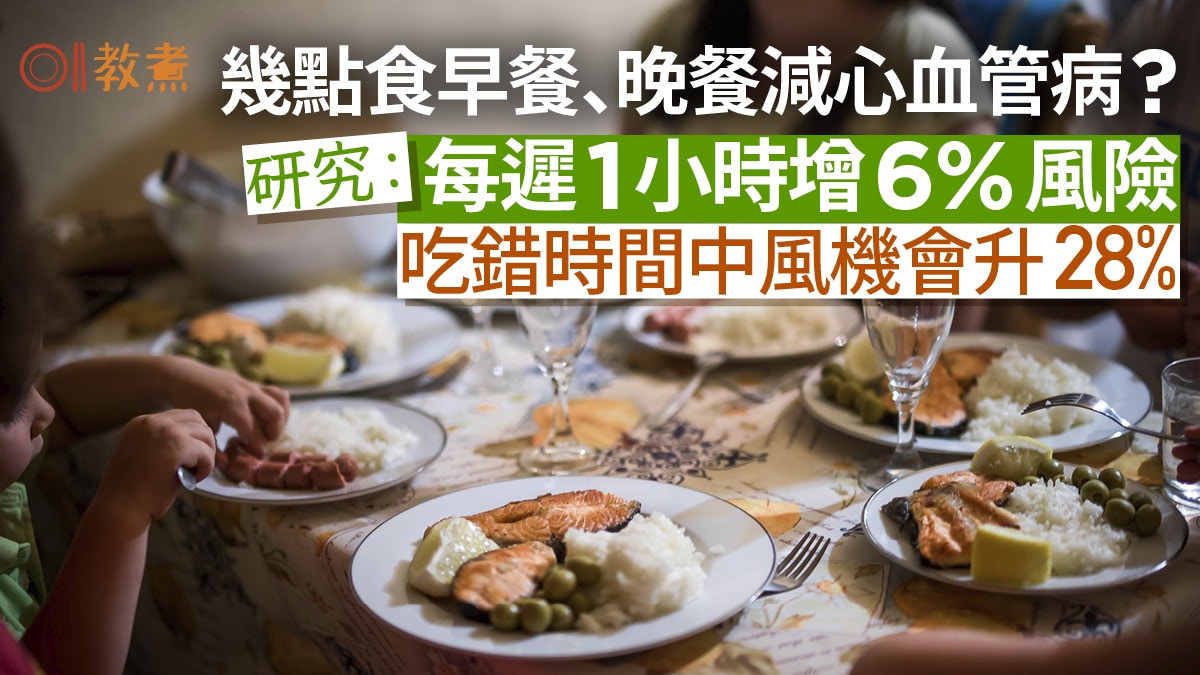 心臟病飲食｜早晚餐吃錯時間增中風機會28%！防心血管病幾點食啱?