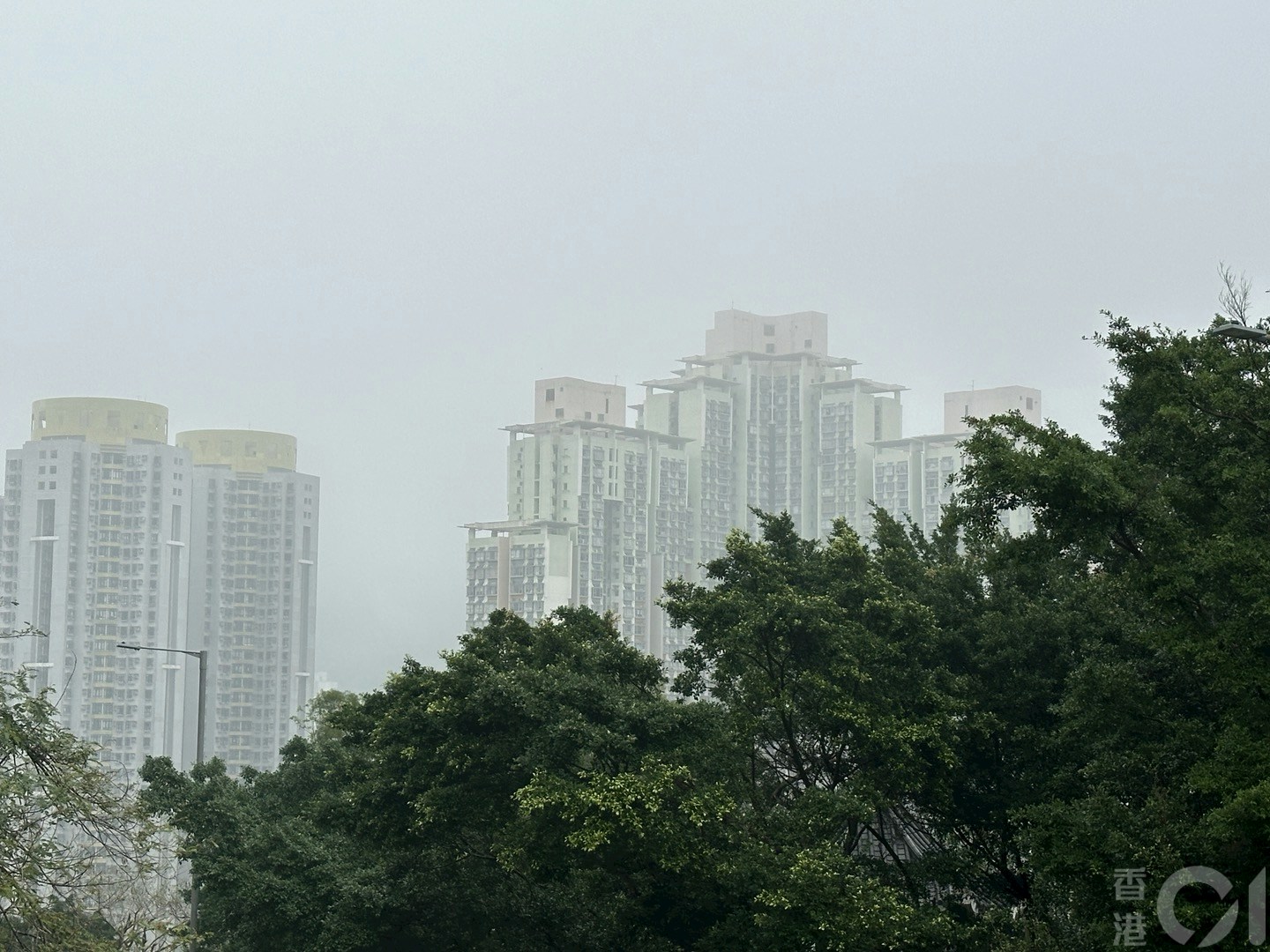 香港「雾都」将军澳在3月4日中午仍被大雾笼罩，看不清远景。（倪清江摄）
