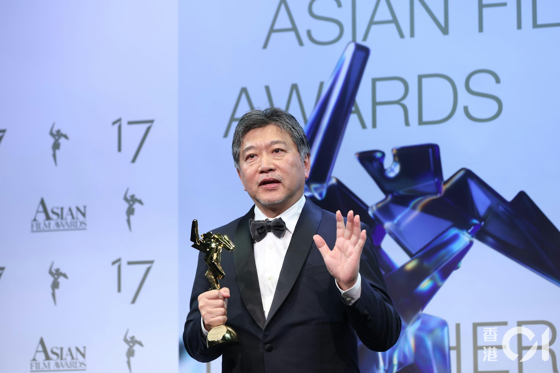 是枝裕和憑《怪物》奪亞洲電影大獎「最佳導演」,是他連續兩年兼第三次奪獎。(葉志明 攝) 是枝裕和憑《怪物》奪亞洲電影大獎「最佳導演」,是他連續兩年兼第三次奪獎。(葉志明 攝)