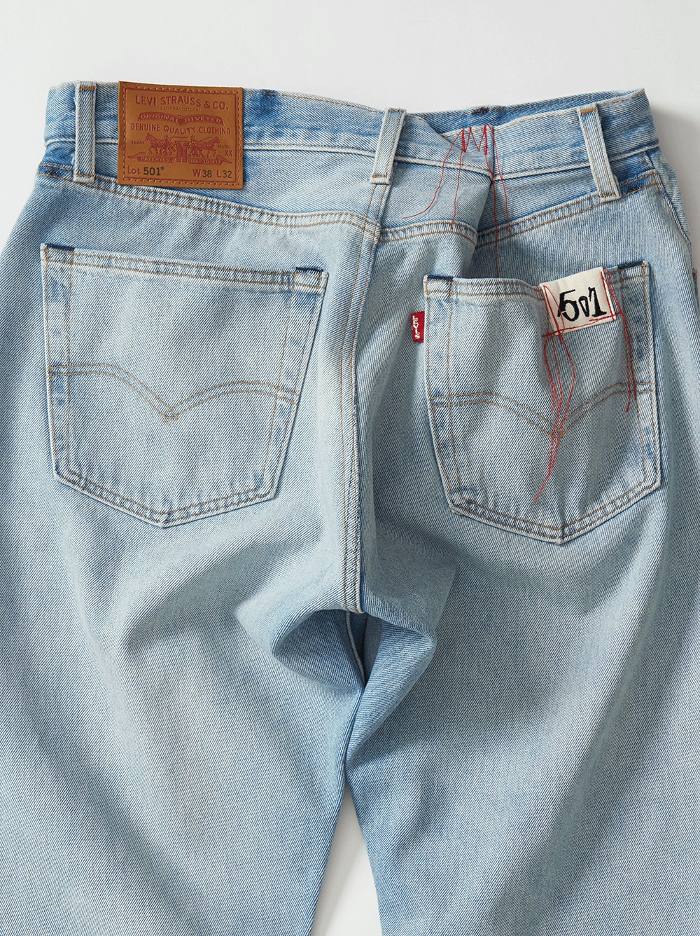 Levi's京都店回歸別注牛仔褲長谷川昭雄監修刺繡收腰不對稱美學