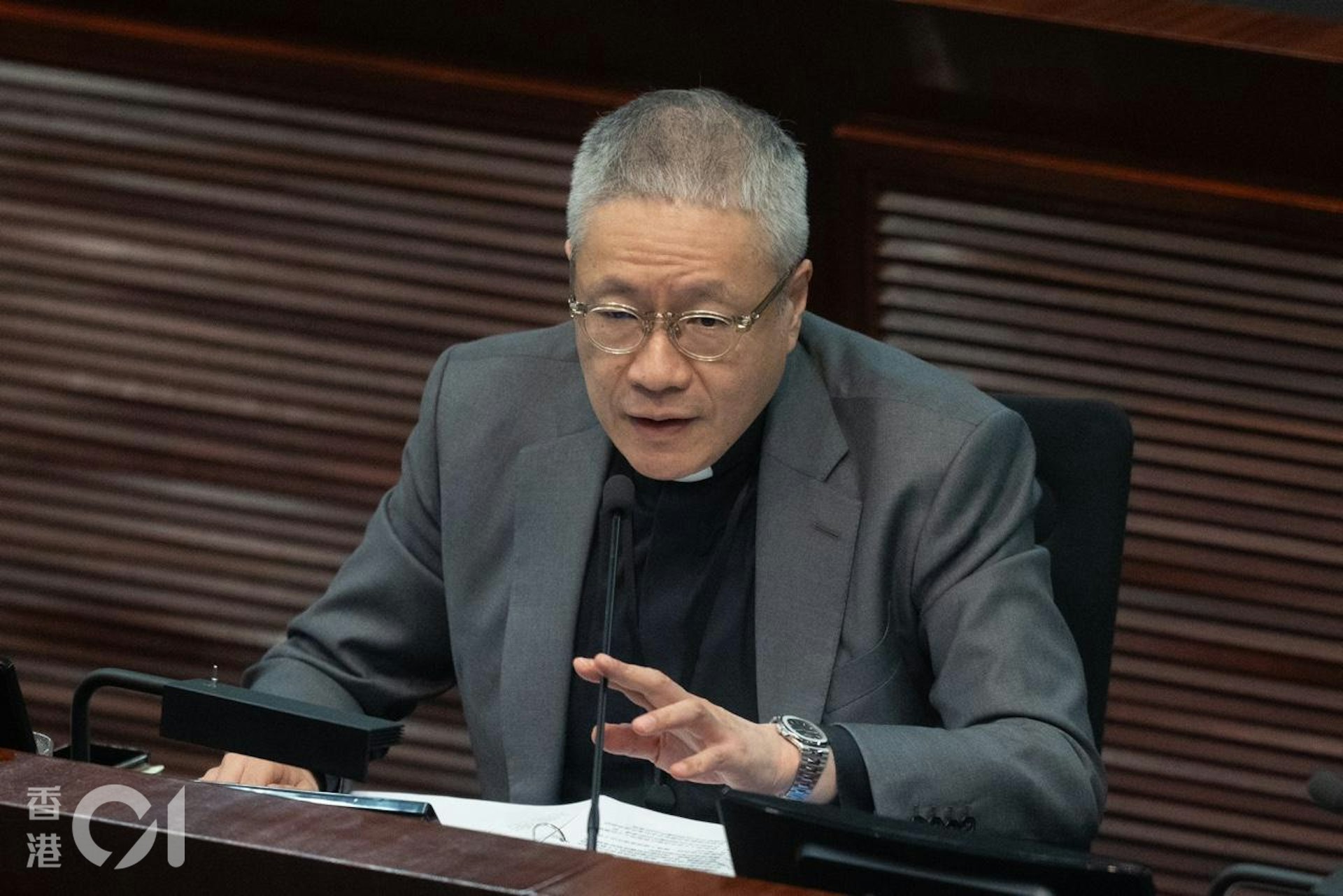 3月13日,落實基本法23條立法的立法會《維護國家安全條例草案》委員會,花39小時完成條文逐項審議工作,圖為管浩鳴。(廖雁雄攝) 3月13日,落實基本法23條立法的立法會《維護國家安全條例草案》委員會,花39小時完成條文逐項審議工作,圖為管浩鳴。(廖雁雄攝)