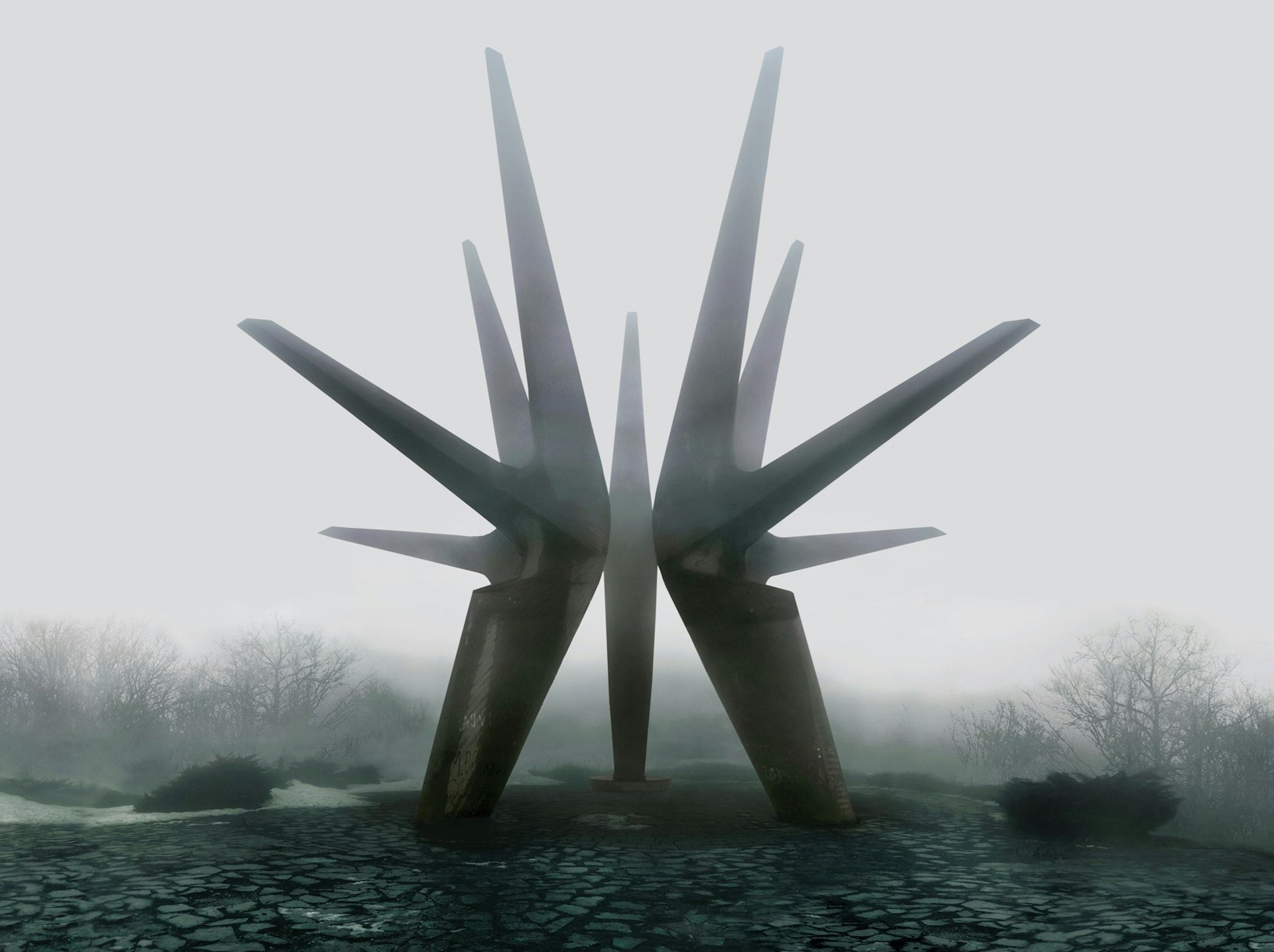 Monument to the Fallen Soldiers of the Kosmaj Detachment, 1971 Donald Niebyl《Spomenik Monument Database》(圖片來源:https://moom.cat/l/JVlb6G) Monument to the Fallen Soldiers of the Kosmaj Detachment, 1971 Donald Niebyl《Spomenik Monument Database》(圖片來源:https://moom.cat/l/JVlb6G)