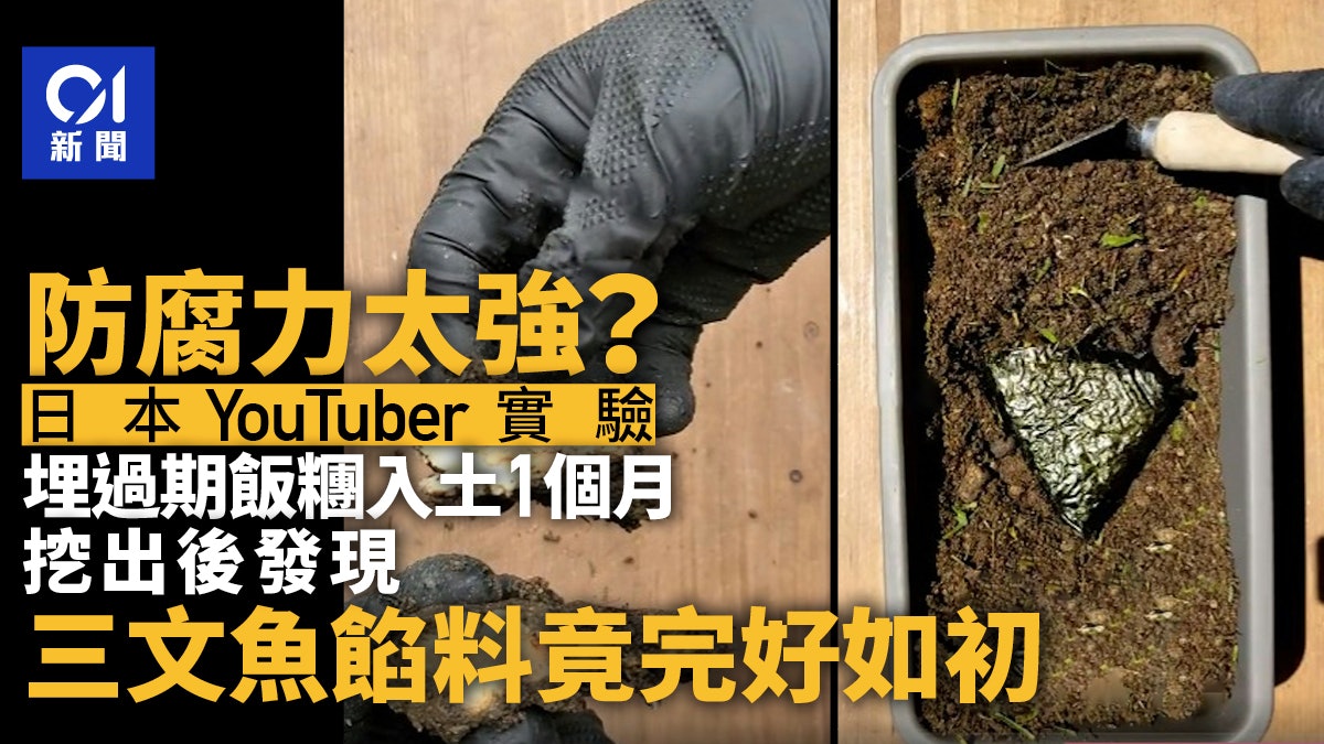 防腐力太強?過期飯糰埋入泥土1個月 三文魚餡料竟完好如初 防腐力太強?過期飯糰埋入泥土1個月 三文魚餡料竟完好如初