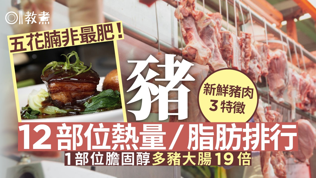 豬營養|12部位熱量排名五花腩非最肥!1部位膽固醇多豬大腸19倍 豬營養|12部位熱量排名五花腩非最肥!1部位膽固醇多豬大腸19倍