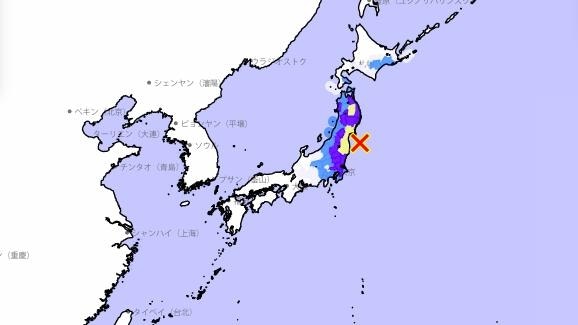 这张日本气象厅网站截图显示，是次地震震央位于福岛外海。