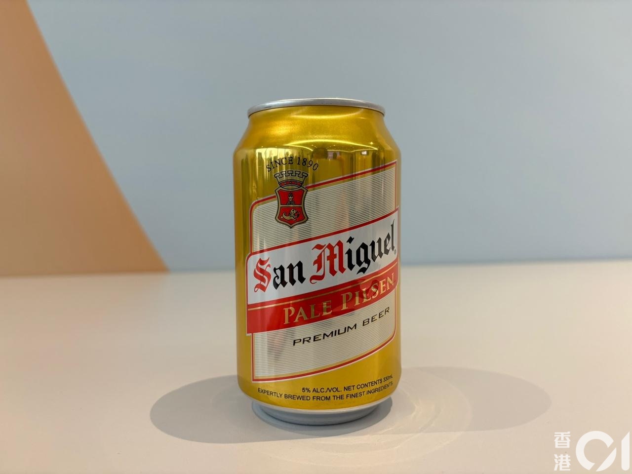 生力 San Miguel 的 生力啤酒 San Miguel Pale Pilsen，每罐$7.5，评分为4.5分。（梁祖儿摄）