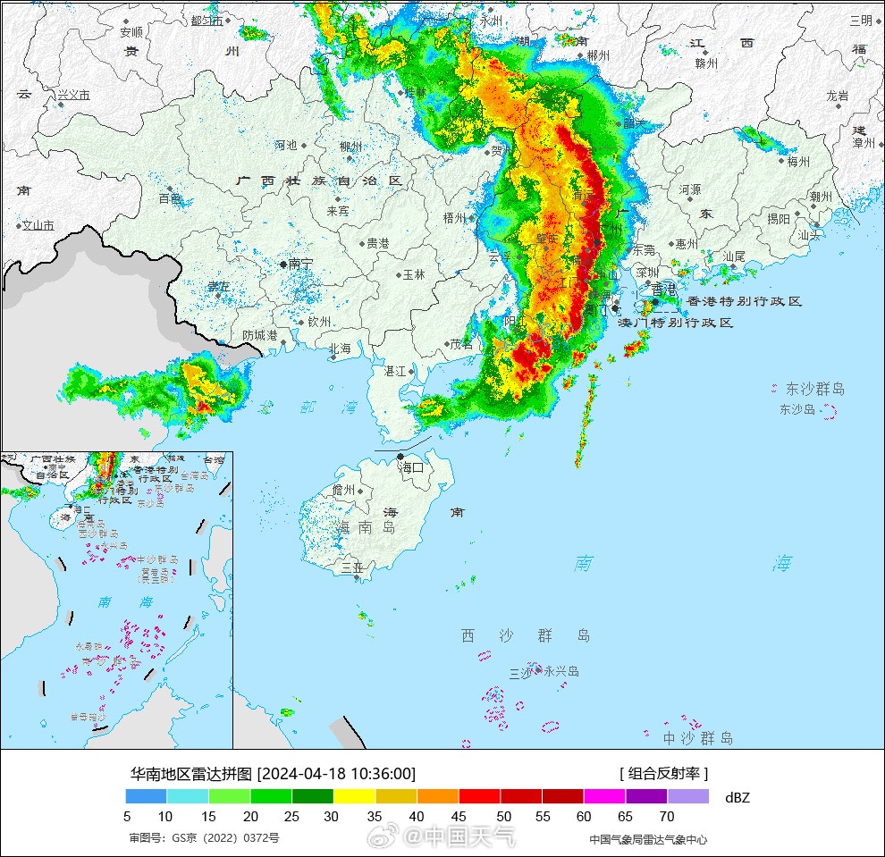 飑线还将继续东移，珠海、澳门、深圳、香港、中山等珠三角地区将遭暴风雨侵袭。（中国天气）