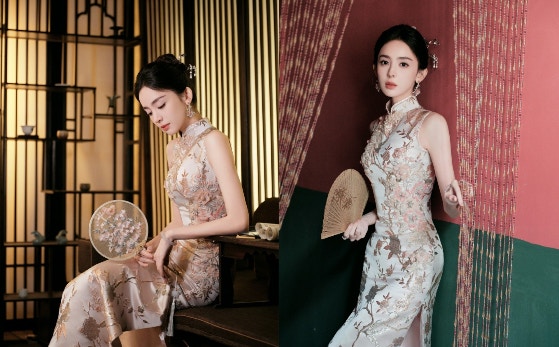 古力娜扎身穿中式旗袍,展现东方美。 (古力娜扎工作室微博图片) 古力娜扎身穿中式旗袍,展现东方美。 (古力娜扎工作室微博图片)