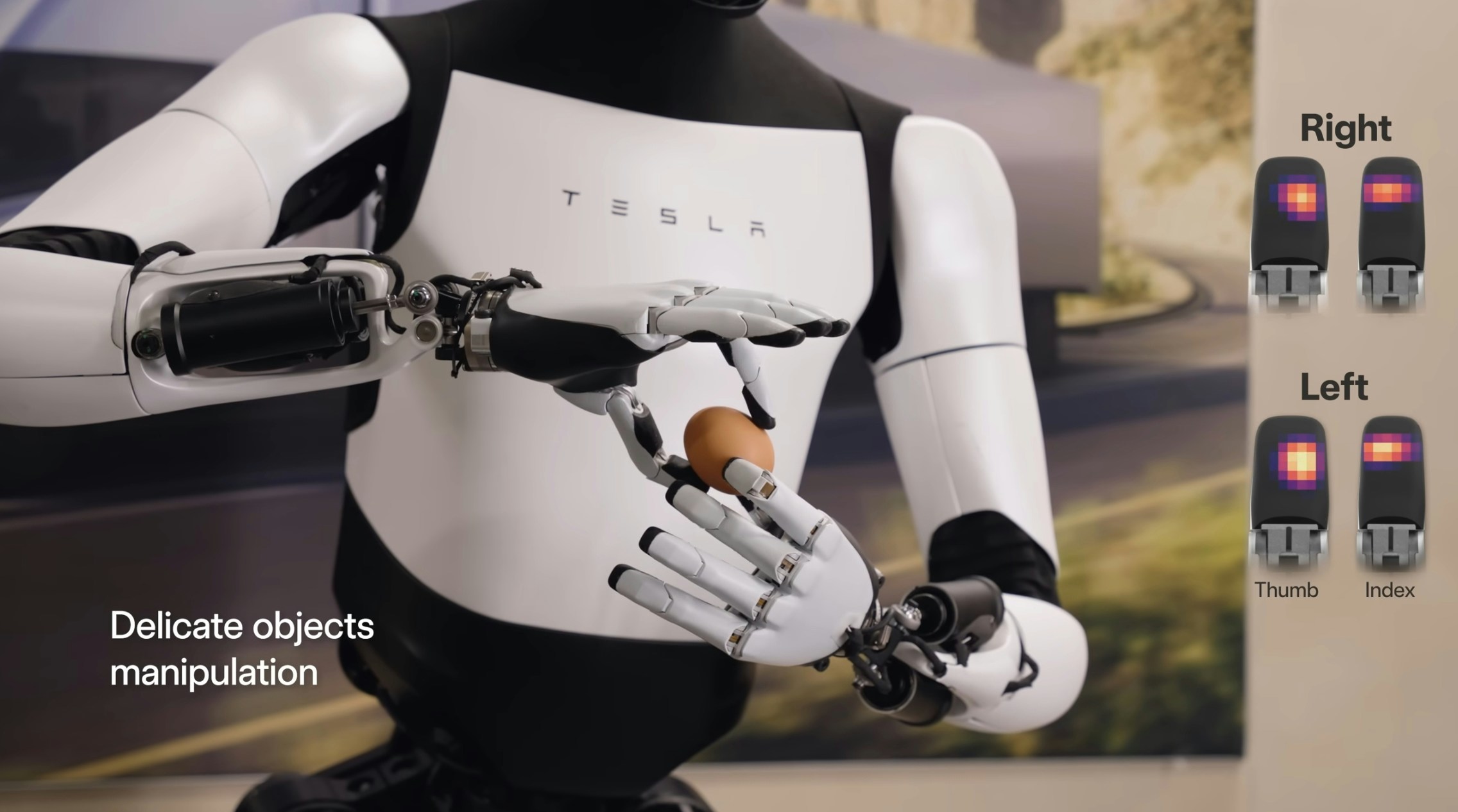 特斯拉Tesla Optimus人形机械人(Tesla影片截图)