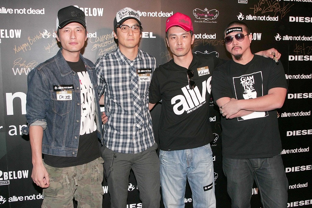 连凯曾与吴彦祖、尹子维、陈子聪组成有「港版F4」之称的乐队Alive。（视觉中国）