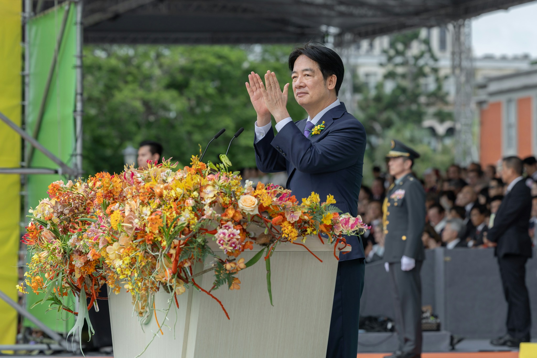 5月20日上午，賴清德發表就職演說，期間稱「中華民國與中華人民共和國互不隸屬」被北京定調為「新兩國論」。（台灣總統府）