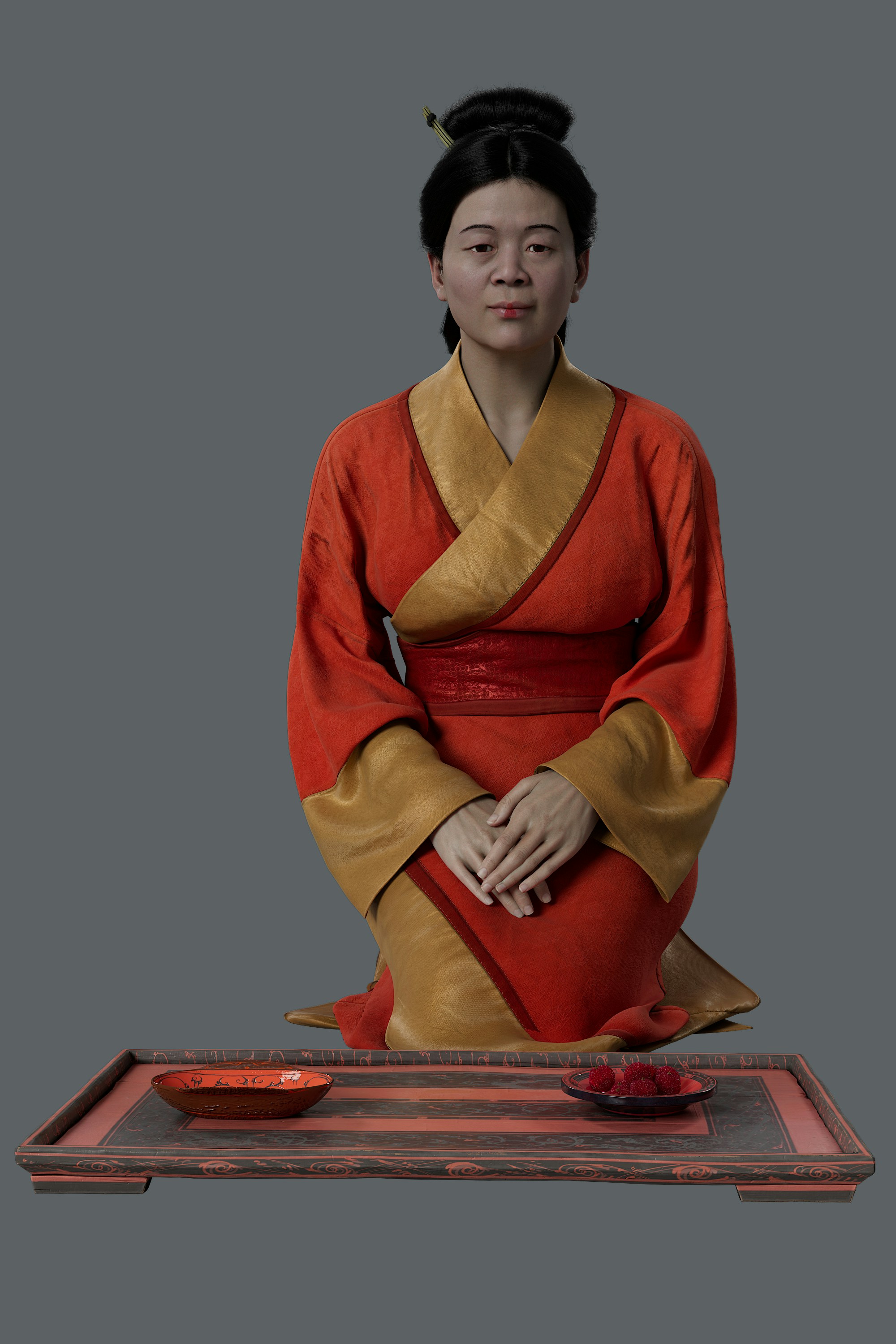 湖南博物院公布「辛追夫人」3D數字人（35歲左右）形象。（新華社）