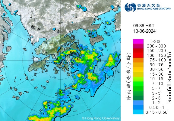天文台發出特別天氣提示：廣東沿岸有雷雨本港部份地區雨勢較大