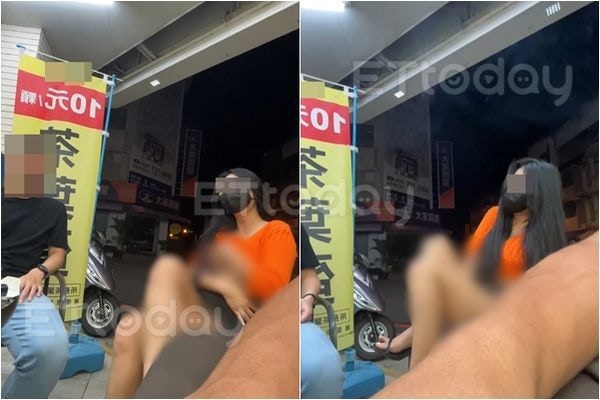 一名女直播主深夜在便利商店門口公然做出猥褻動作 。（ETtoday授權使用）