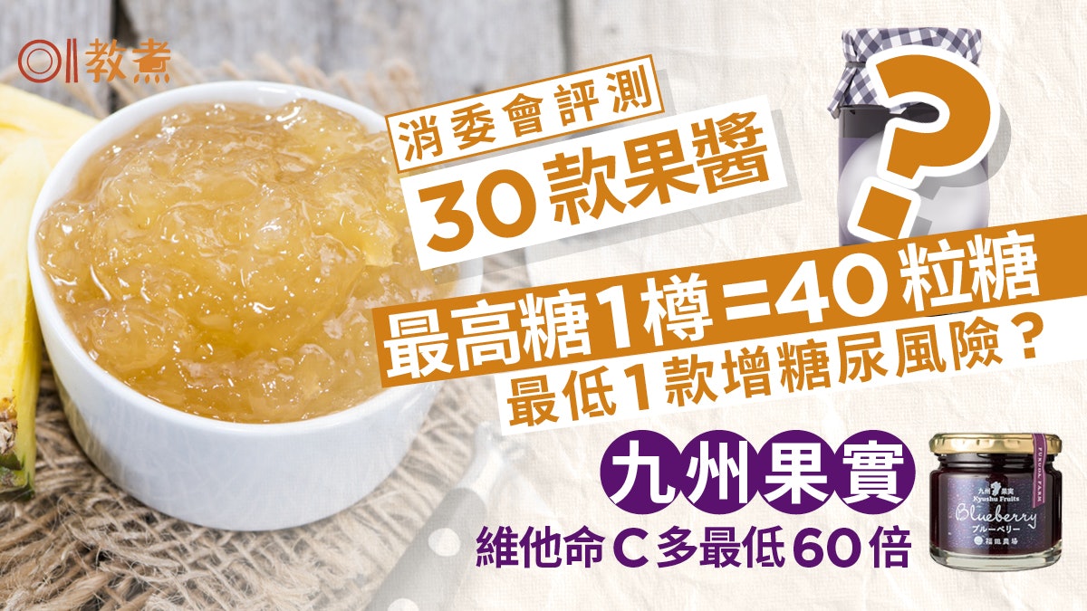 消委會果醬|30款最高糖1樽40粒糖!2款高維他命C 與最低相差60倍 消委會果醬|30款最高糖1樽40粒糖!2款高維他命C 與最低相差60倍