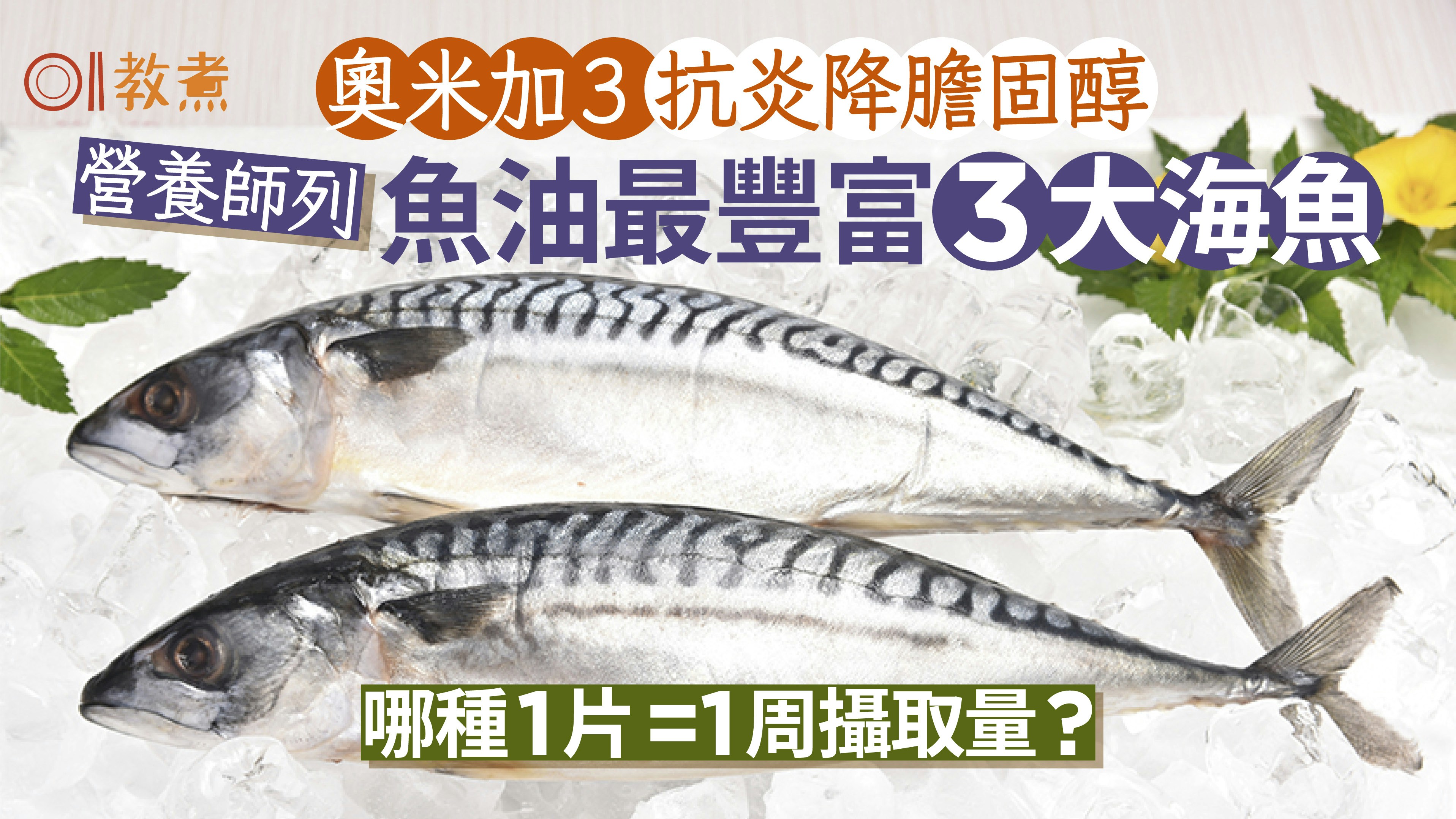魚油最豐富3大海魚抗炎降膽固醇　三文魚只第3 哪種1片=1周攝取量
