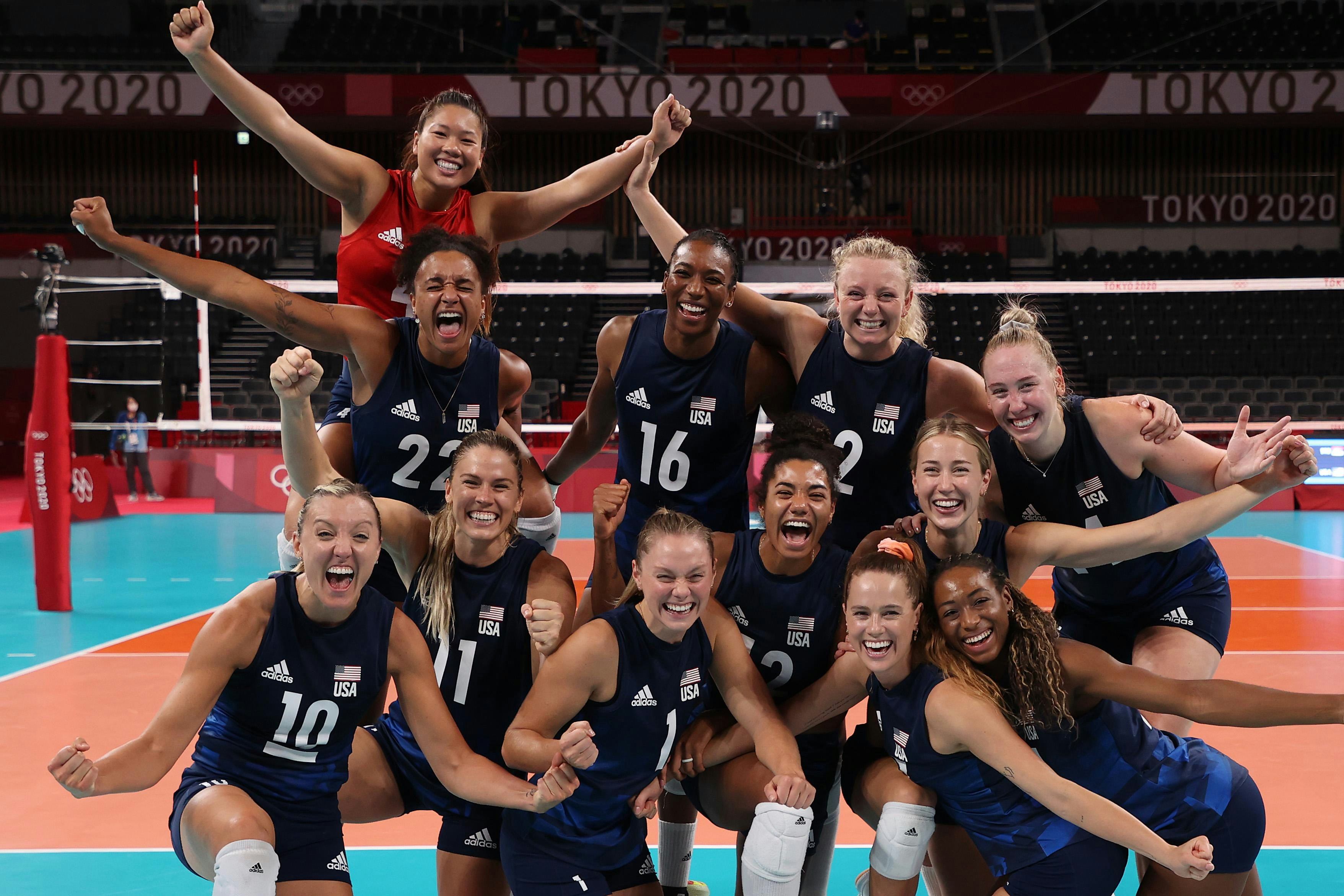 東京奧運女排金牌得主美國隊。（Getty Images）