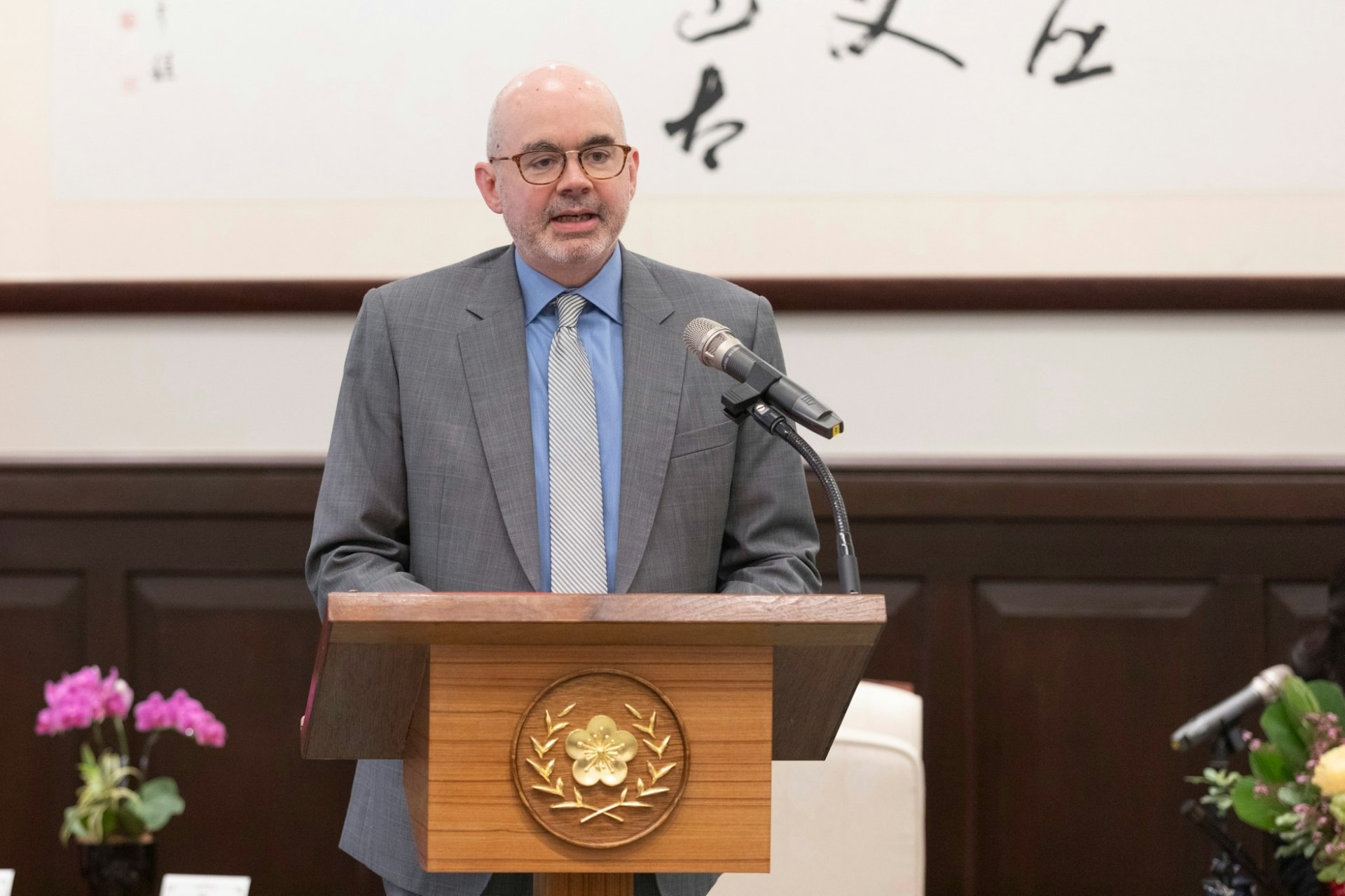 美國在台協會(AIT)台北辦事處新任處長谷立言(Raymond Greene)。(台灣總統府提供) 美國在台協會(AIT)台北辦事處新任處長谷立言(Raymond Greene)。(台灣總統府提供)