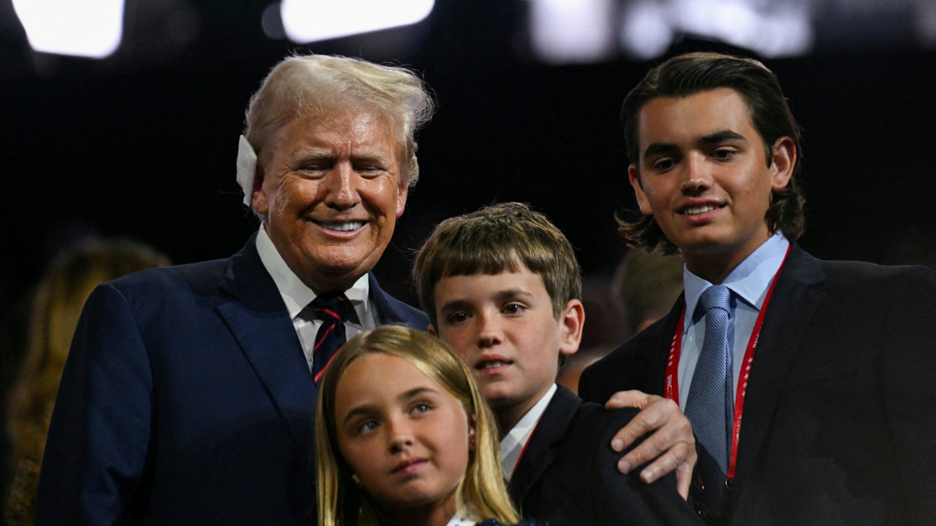 特朗普2024年7月17日與孫兒一同出席共和黨代表大會(Reuters)