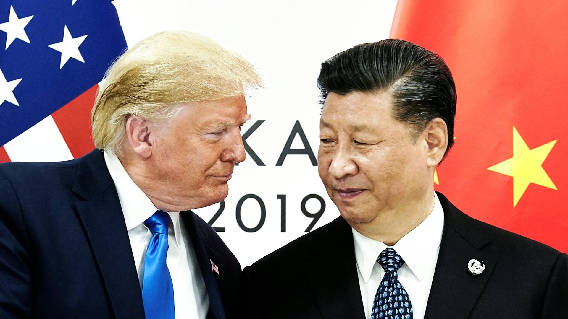 圖為2019年6月29日,日本大阪,中國國家主席習近平會見時任美國總統特朗普。(Reuters)