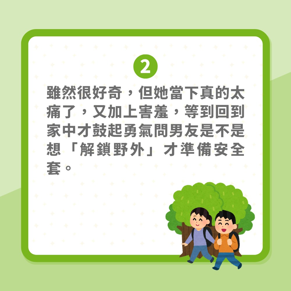 野外求生為何帶安全套？女子以為男友想野戰　網民揭神秘實用功能（01製圖）