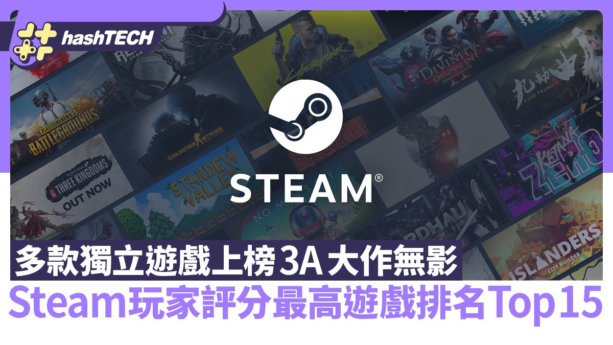 Steam玩家評分最高遊戲排名Top 15｜多款獨立遊戲上榜3A大作無影
