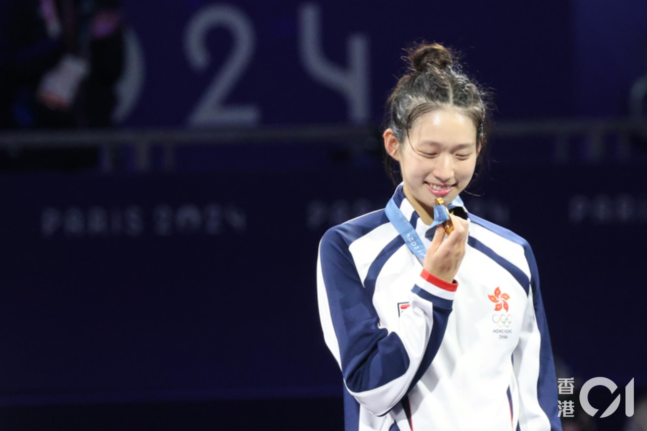 江旻憓勇奪巴黎奧運女子重劍個人賽金牌。(01體育記者袁志浩攝) 江旻憓勇奪巴黎奧運女子重劍個人賽金牌。(01體育記者袁志浩攝)