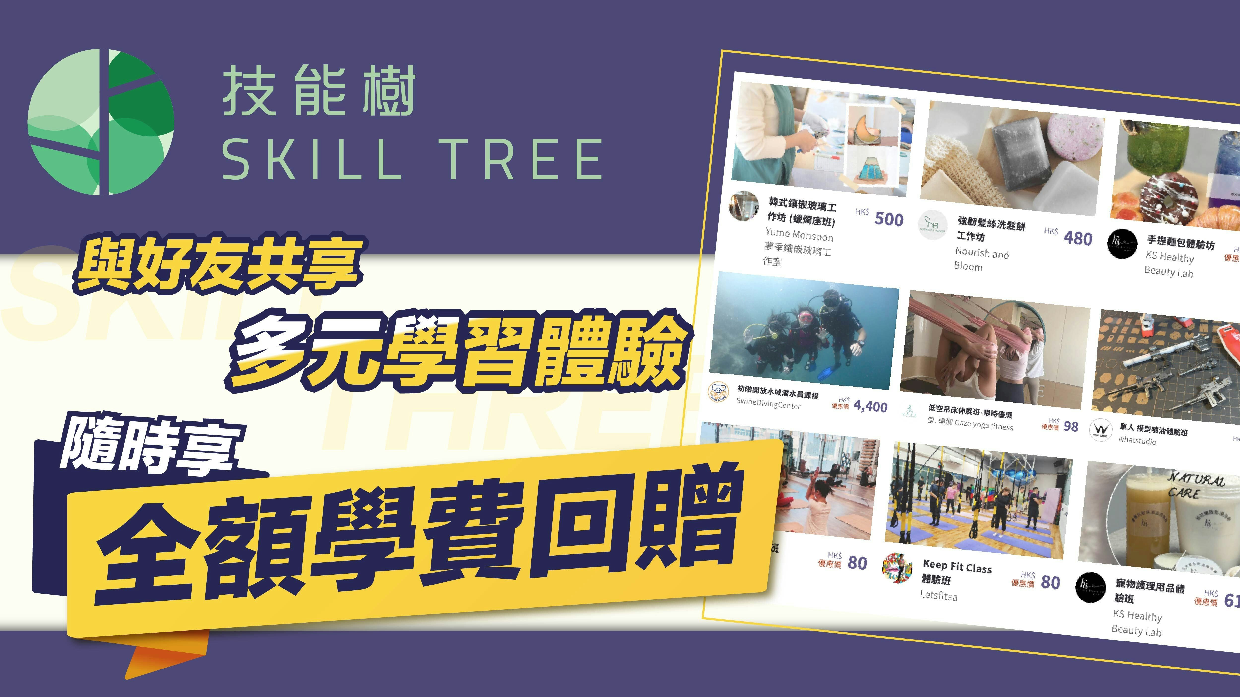 Skill Tree技能樹　與好友共享多元學習體驗　隨時享全額學費回贈