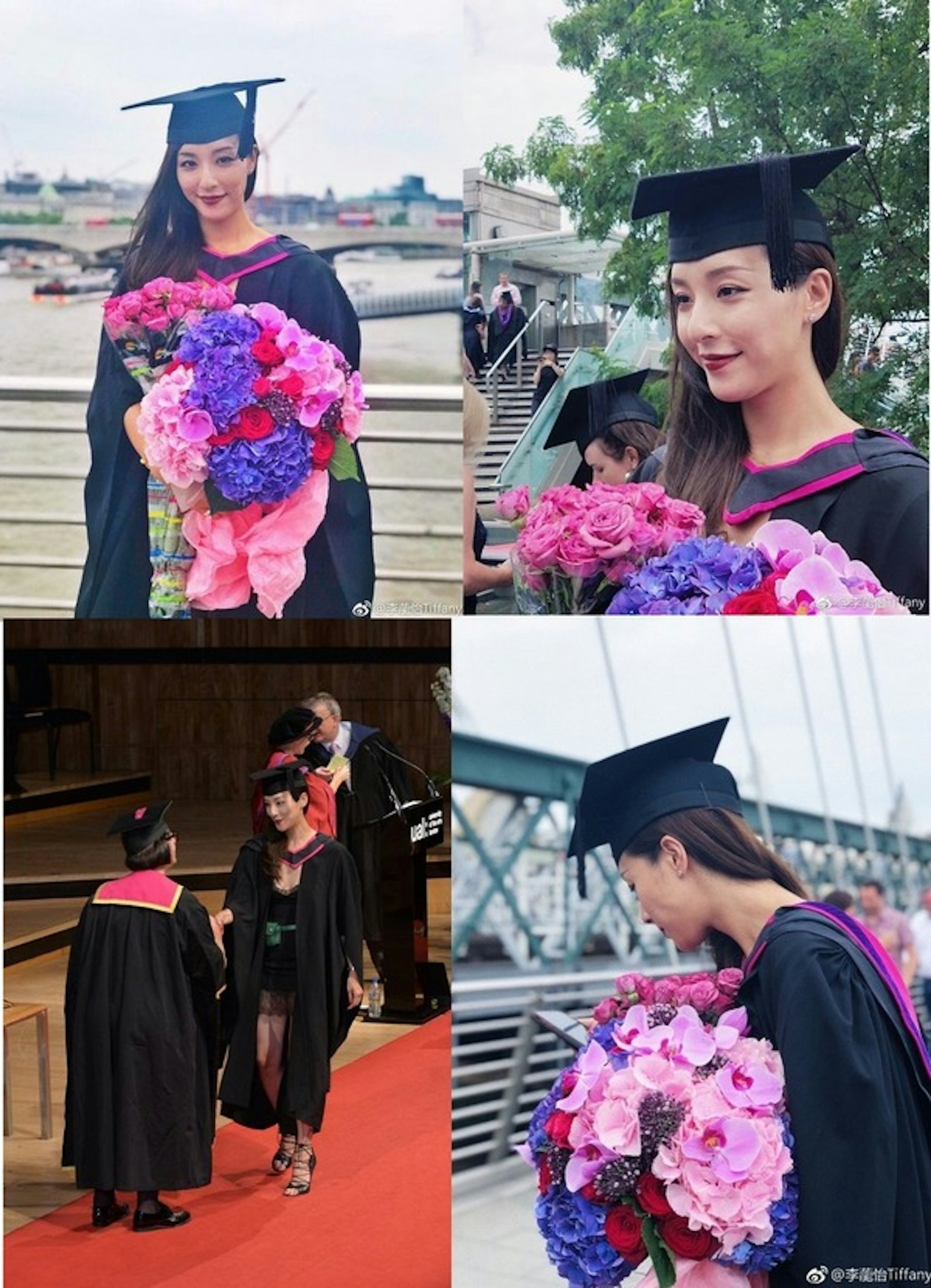 李蘢怡大學畢業後,2018年獲英國最高設計學府——皇家藝術學院(Royal College of Art)錄取,修讀珠寶相關碩士學位。(微博@李蘢怡Tiffany)