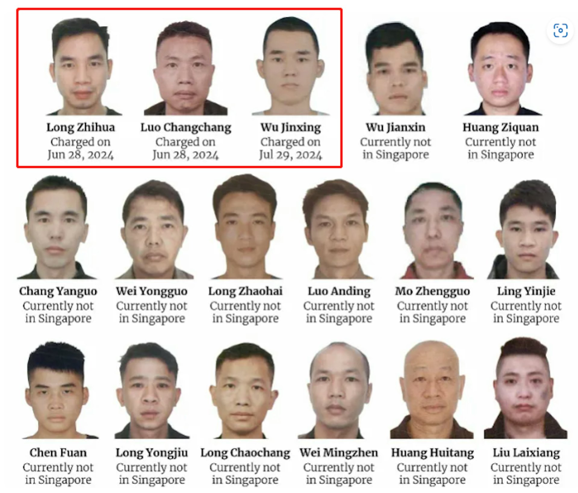 新加坡警方公開17名疑犯照片,其中3人已被捕。(南方都市報)