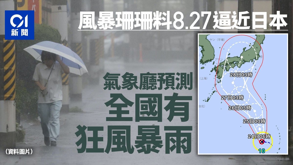 颱風珊珊｜天氣預報：或在西日本或東日本登陸遊本州四國要留神