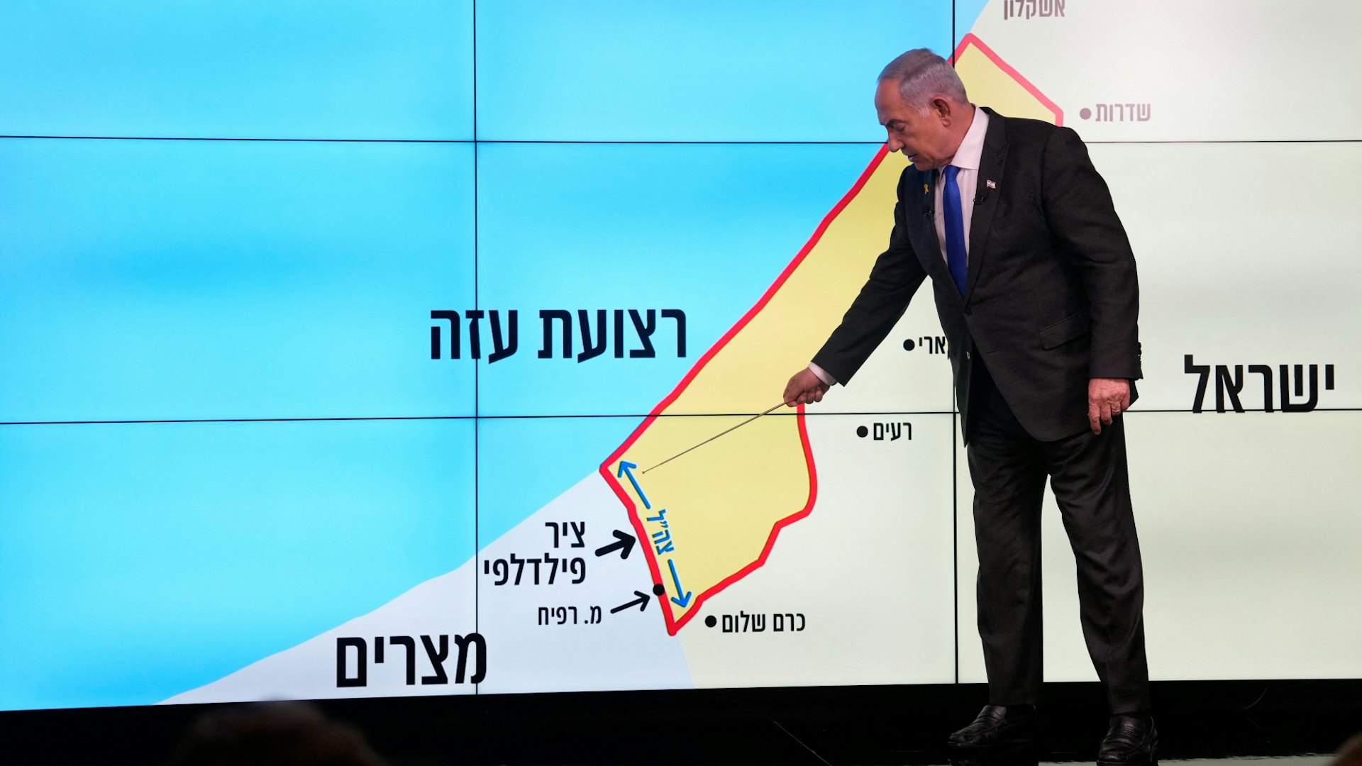 圖為2024年9月2日,以色列總理內塔尼亞胡(Benjamin Netanyahu)舉行記者會,表示不會放棄控制費城走廊。(Reuters) 圖為2024年9月2日,以色列總理內塔尼亞胡(Benjamin Netanyahu)舉行記者會,表示不會放棄控制費城走廊。(Reuters)
