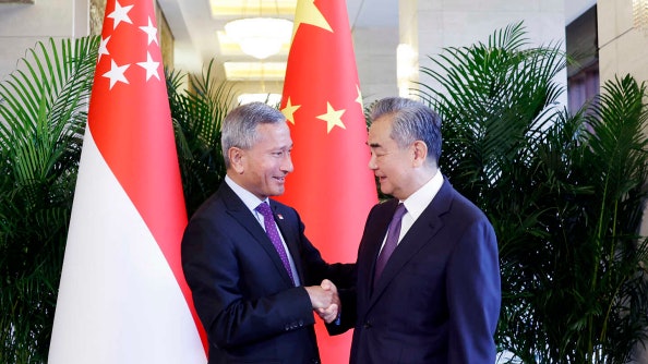 王毅晤新加坡外長:願加強發展戰略對接 王毅晤新加坡外長:願加強發展戰略對接