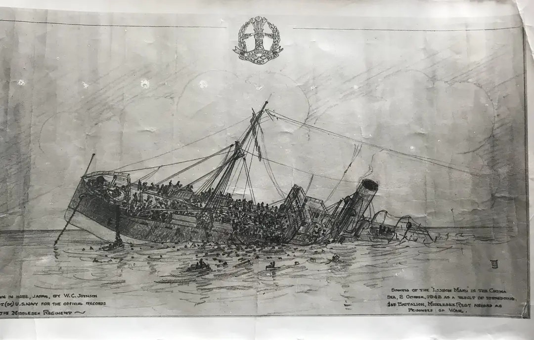 里斯本丸號草圖。（里斯本丸沉沒@豆瓣）