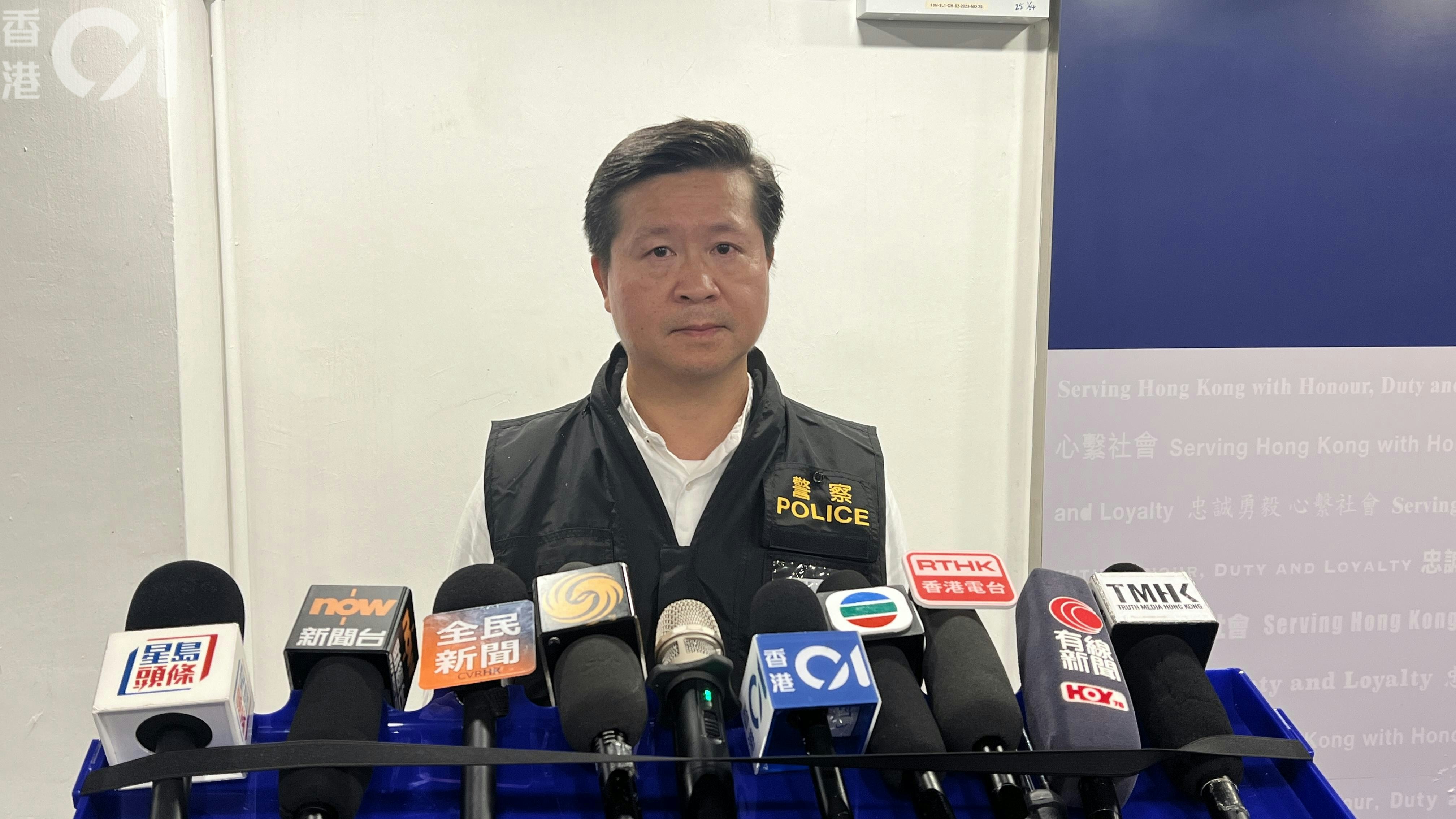 港島總區刑事總部（行動及刑事）警司冼國明認為，開槍屬別無選擇。(李家傑攝)