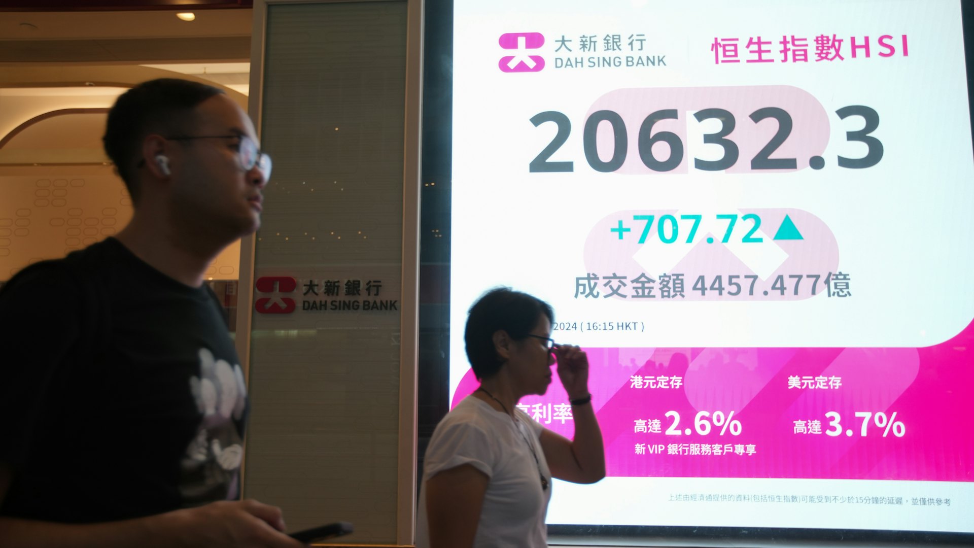 港股大漲707點 成交額4457億創歷史新高 新世界勁飆逾兩成 港股大漲707點 成交額4457億創歷史新高 新世界勁飆逾兩成
