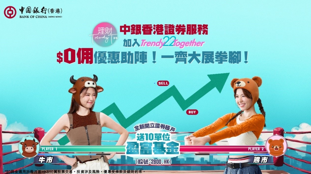 迎年輕人投資熱中銀香港證券服務TrendyTogether買賣股票$0佣金