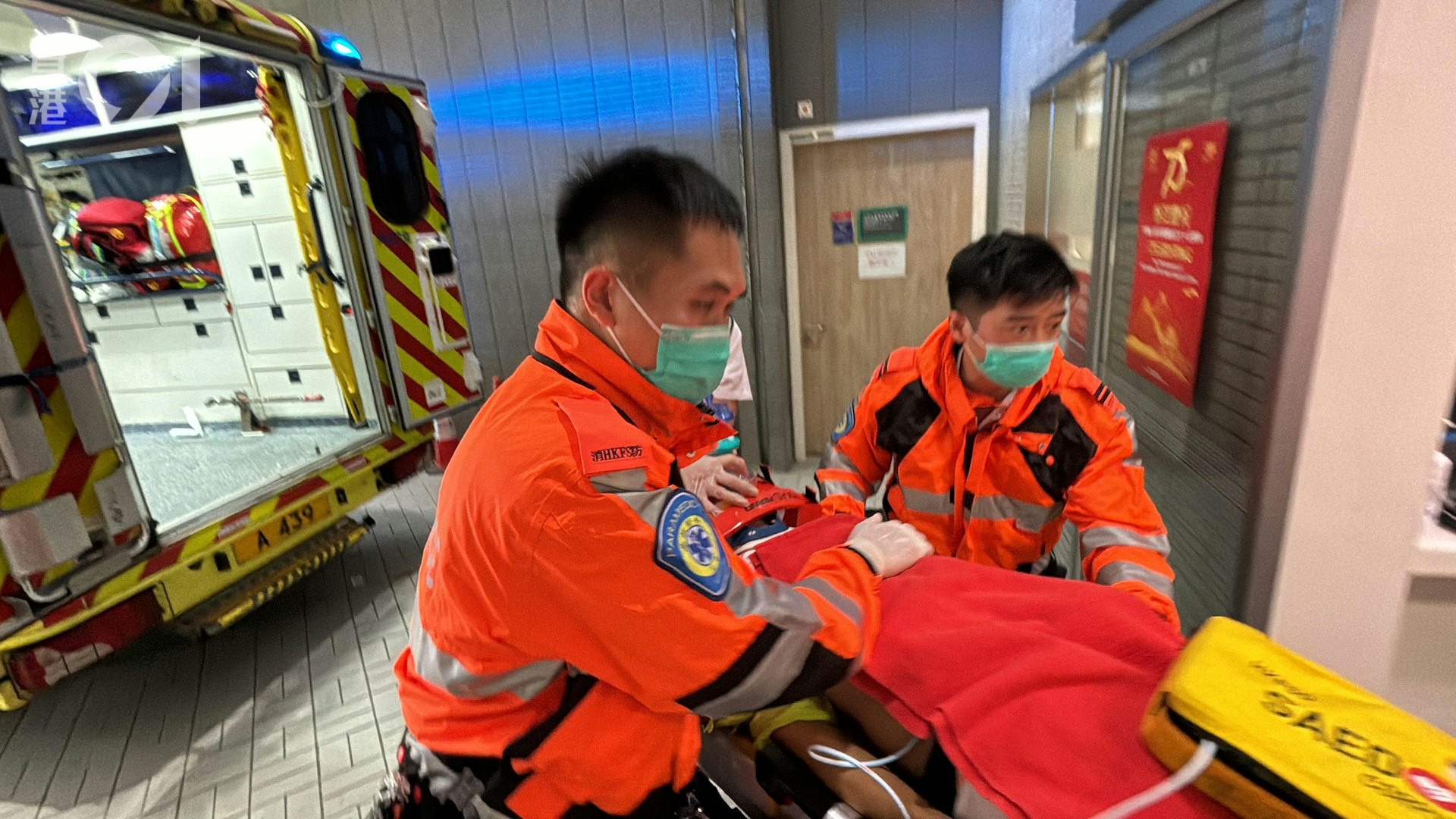 傷者昏迷送院搶救後,終告不治。(馬耀文攝)